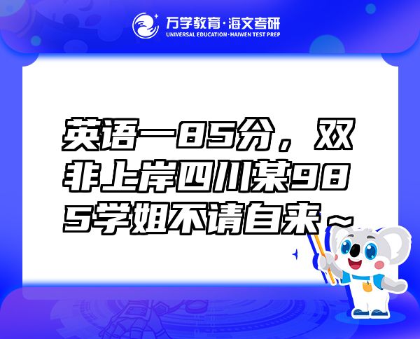 英语一85分，双非上岸四川某985学姐不请自来～