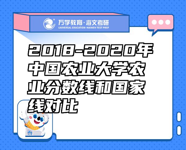 2018-2020年中国农业大学农业分数线和国家线对比