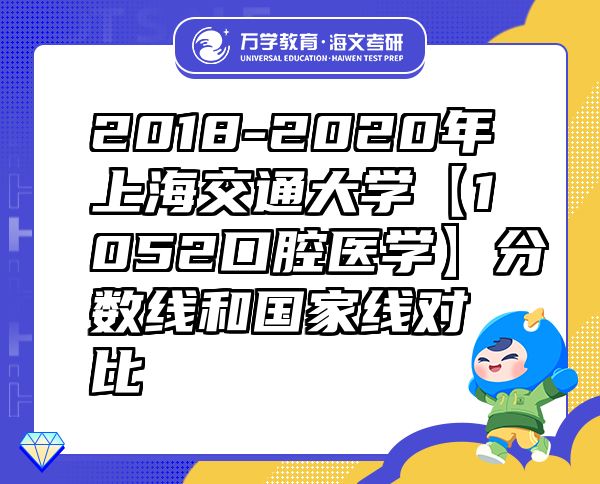 2018-2020年上海交通大学【1052口腔医学】分数线和国家线对比